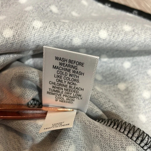 Croft & Barrow Black with White Polka Dot 3/4 Sleeve Top XL - Picture 7 of 14